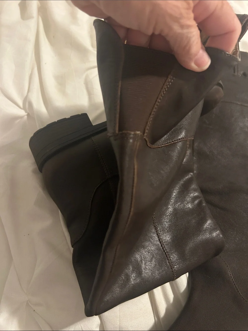 Enzo Angiolini Dark Brown Over-the-Knee Leather Boots